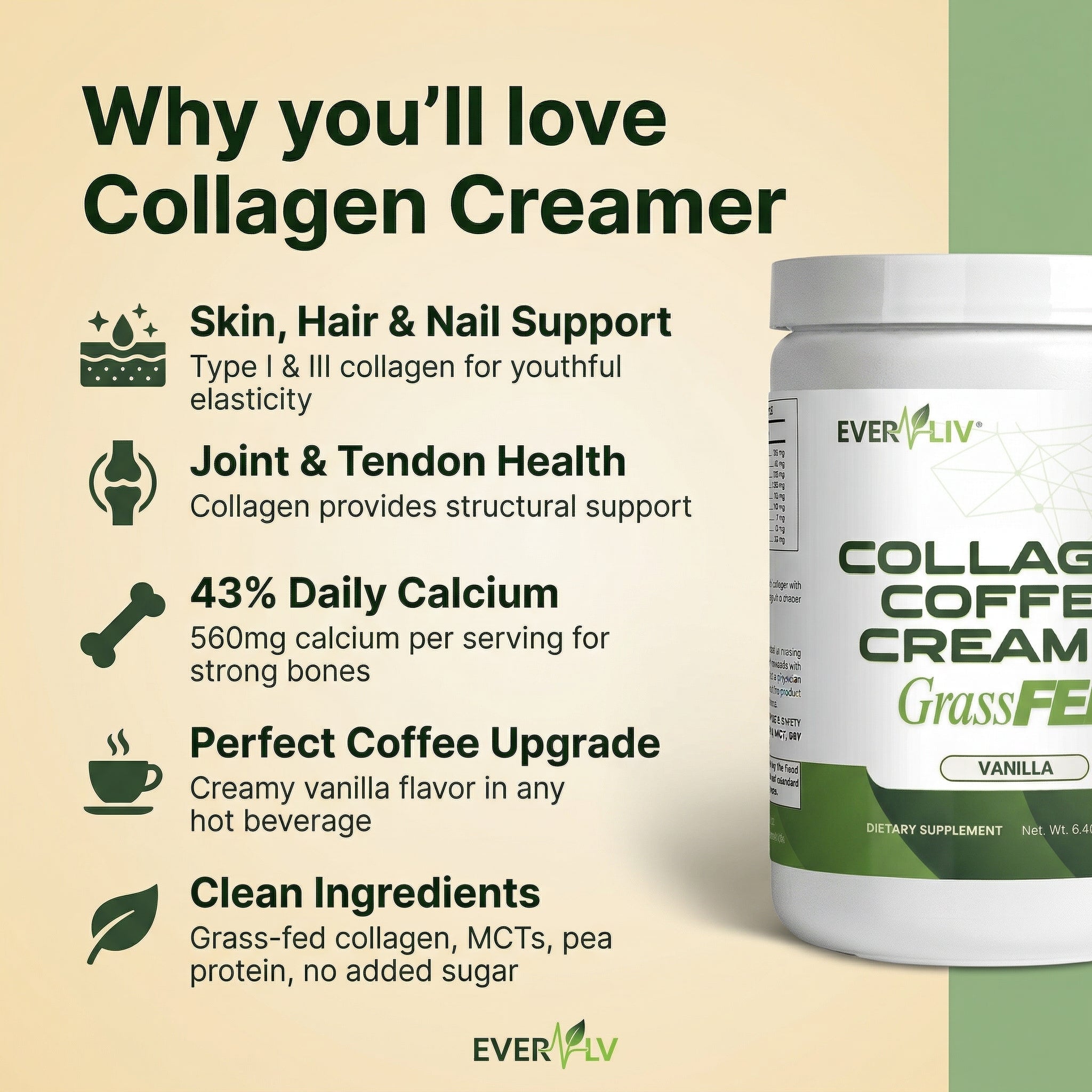 EverLiv - Collagen Creamer (Vanilla) - EverLiv LLC