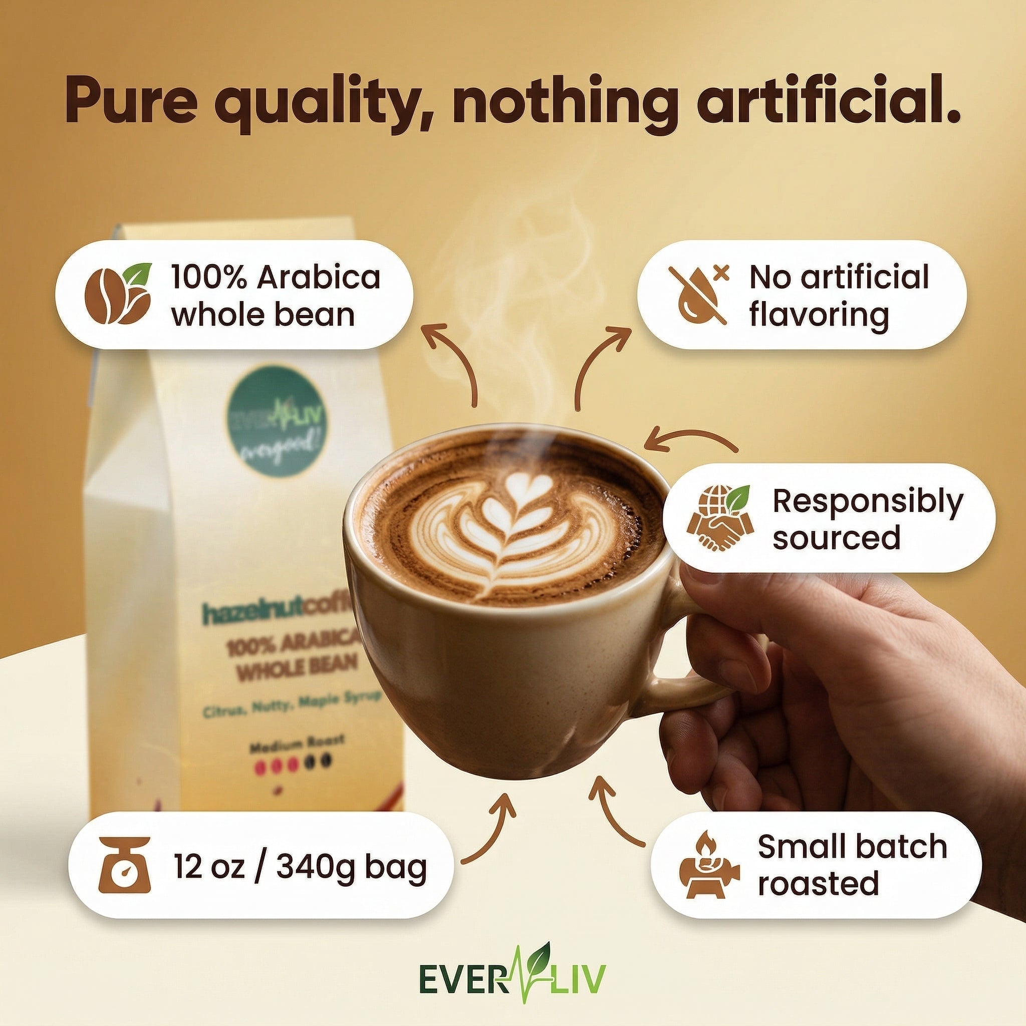 EverLiv Hazelnut Coffee (Medium Roast) - EverLiv LLC