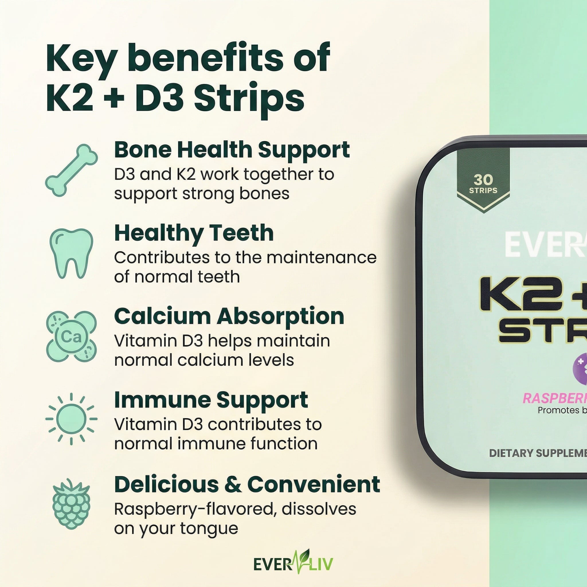 EverLiv K2 + D3 Strips - EverLiv LLC