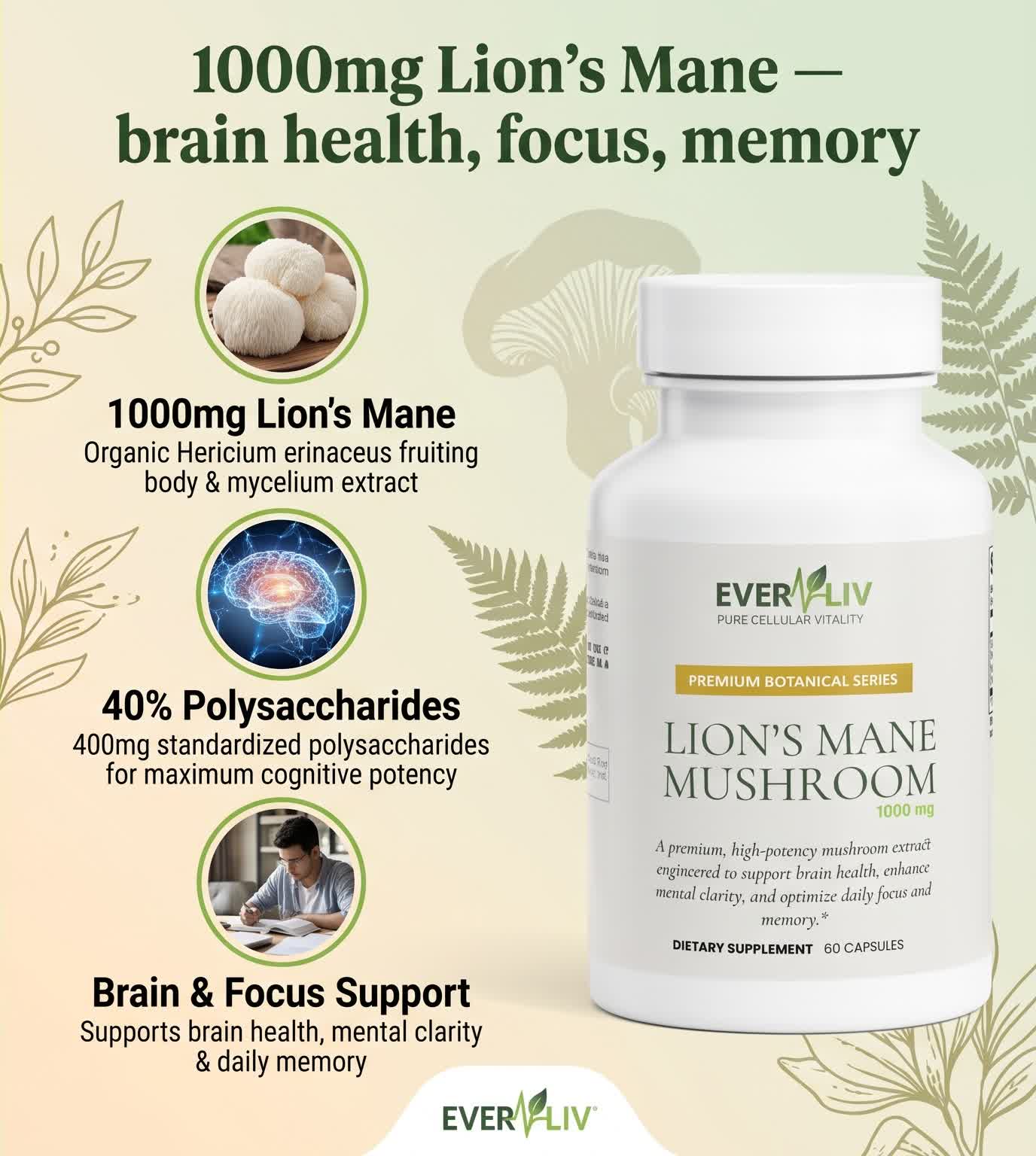 EverLiv Lion's Mane Mushroom - EverLiv LLC