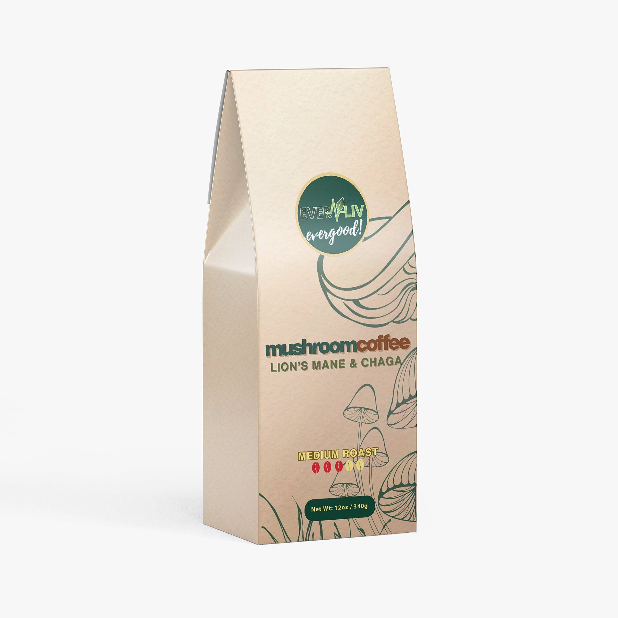 EverLiv Mushroom Coffee (Medium Roast) - EverLiv LLC