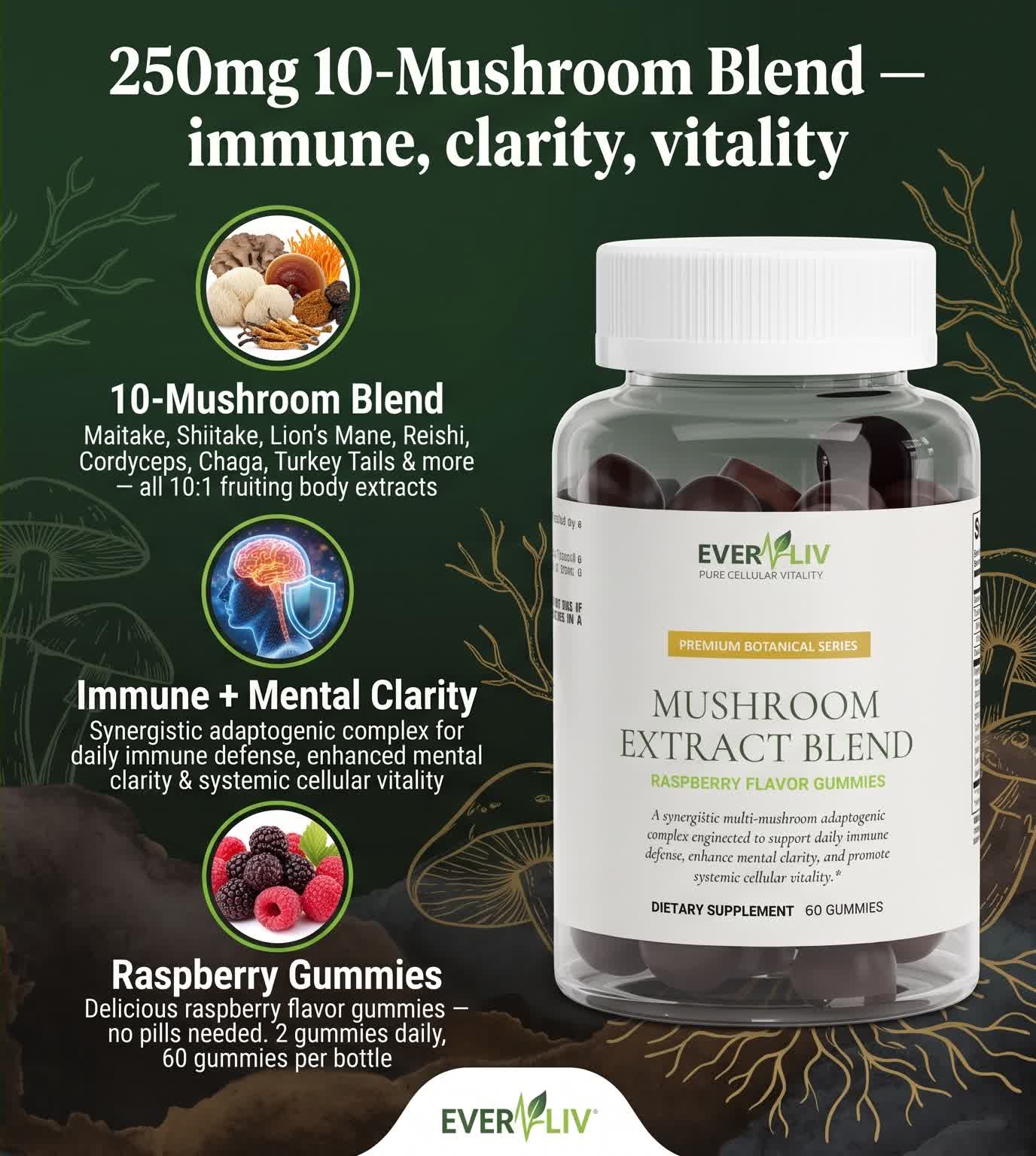 EverLiv - Mushroom Extract Gummies - EverLiv LLC
