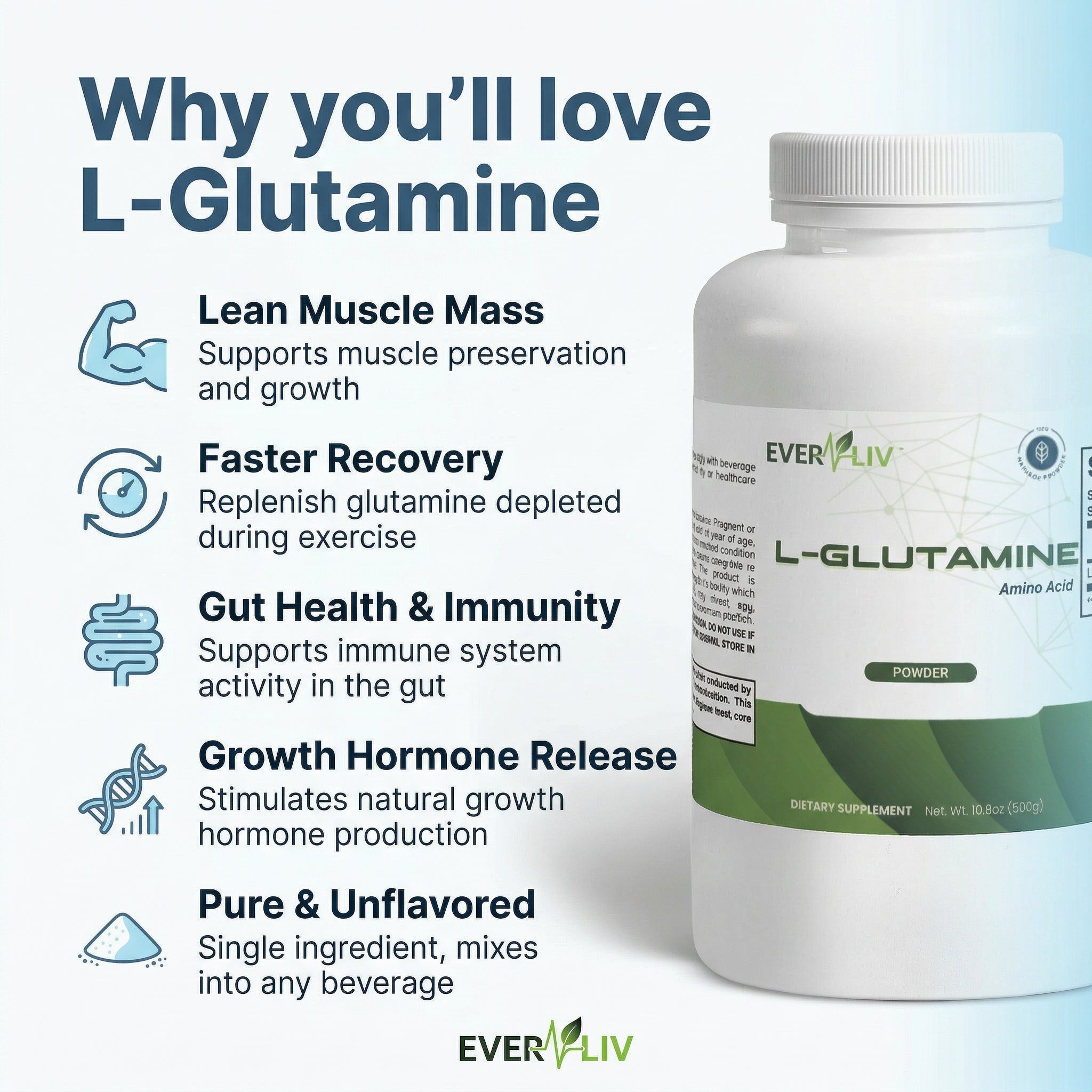 EverLiv Pure L - Glutamine Powder - EverLiv LLC