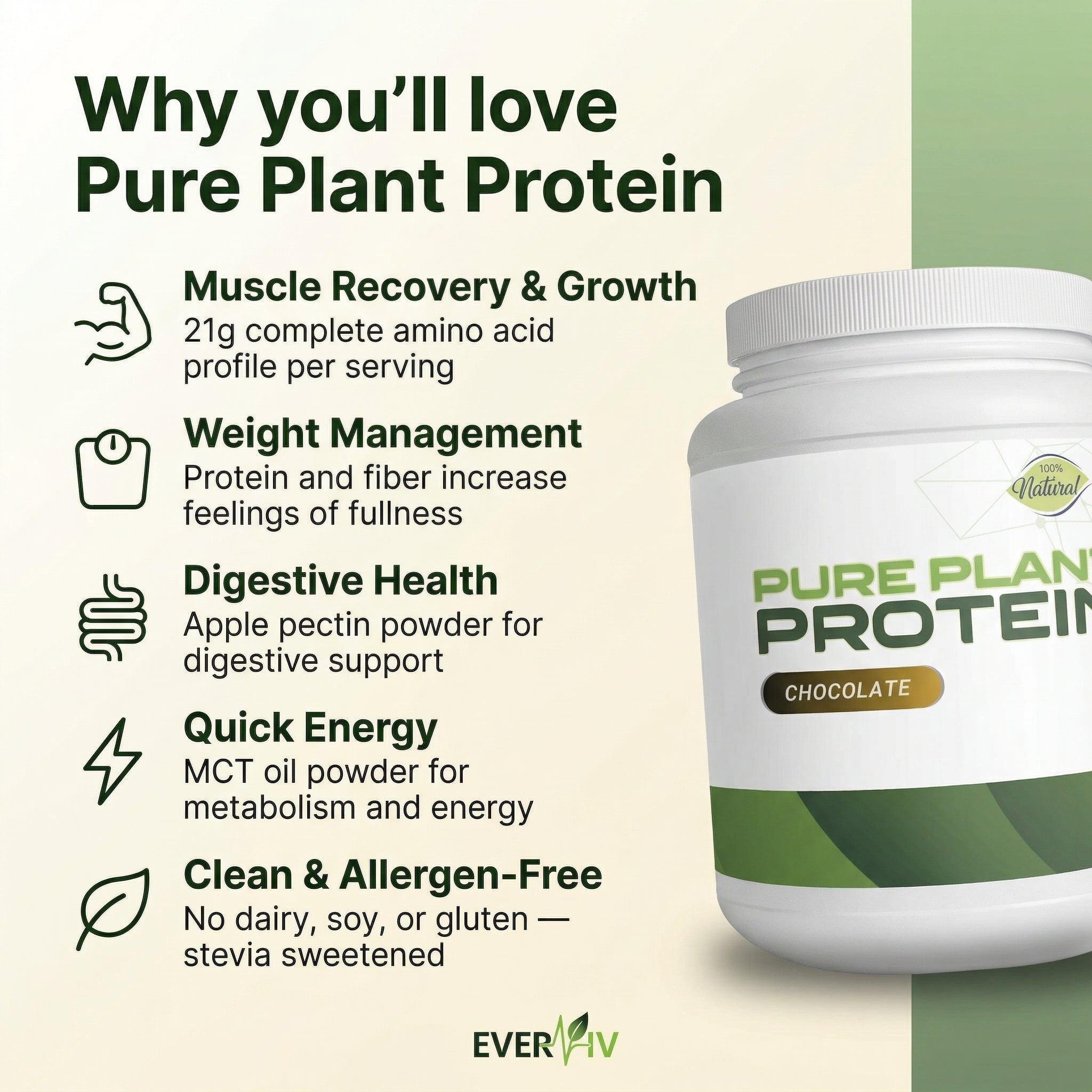 EverLiv Pure Plant Protein (Chocolate) - EverLiv LLC