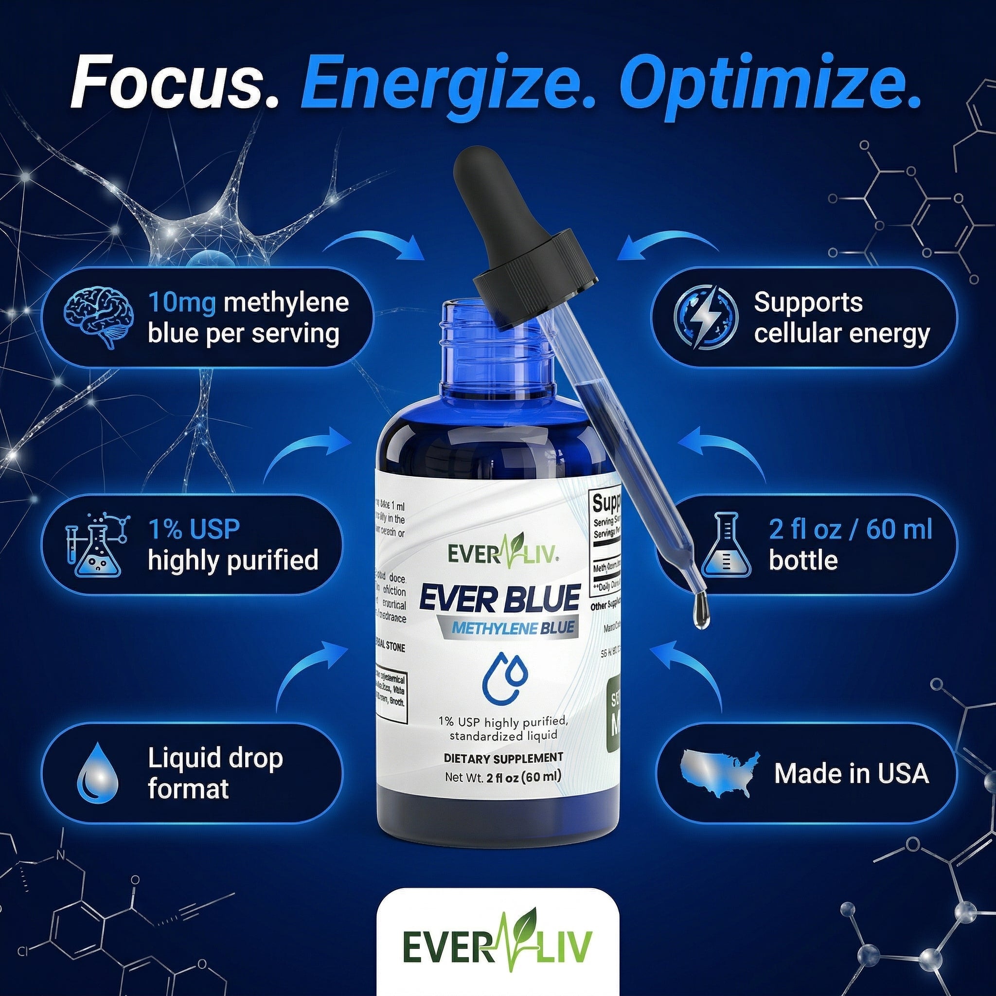 EverBlue Methylene Blue Drops - EverLiv LLC