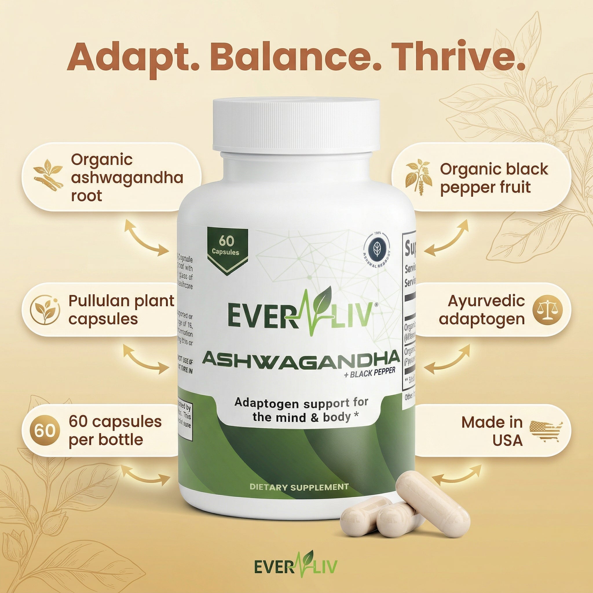 EverLiv Ashwagandha + Black Pepper - EverLiv LLC