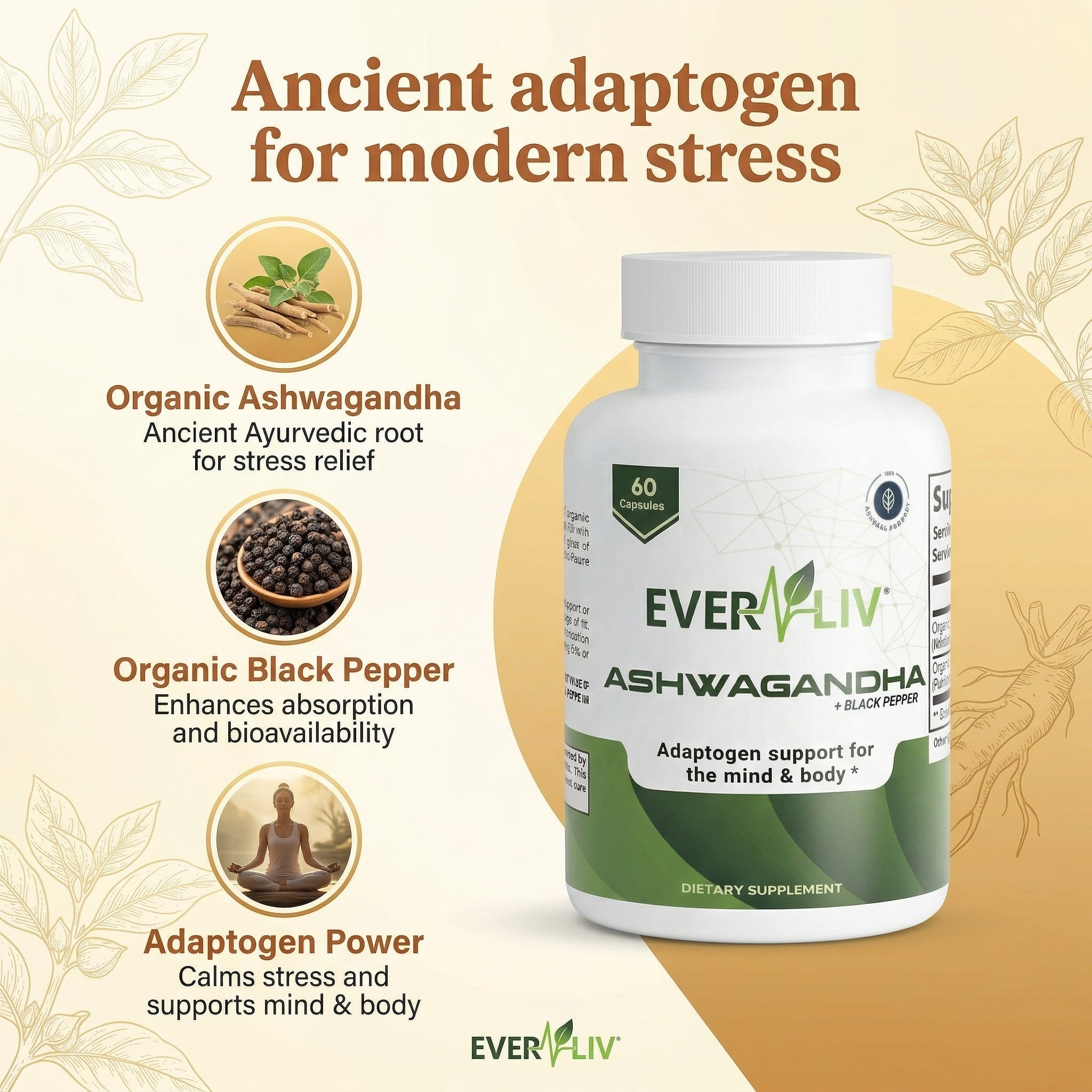 EverLiv Ashwagandha + Black Pepper - EverLiv LLC