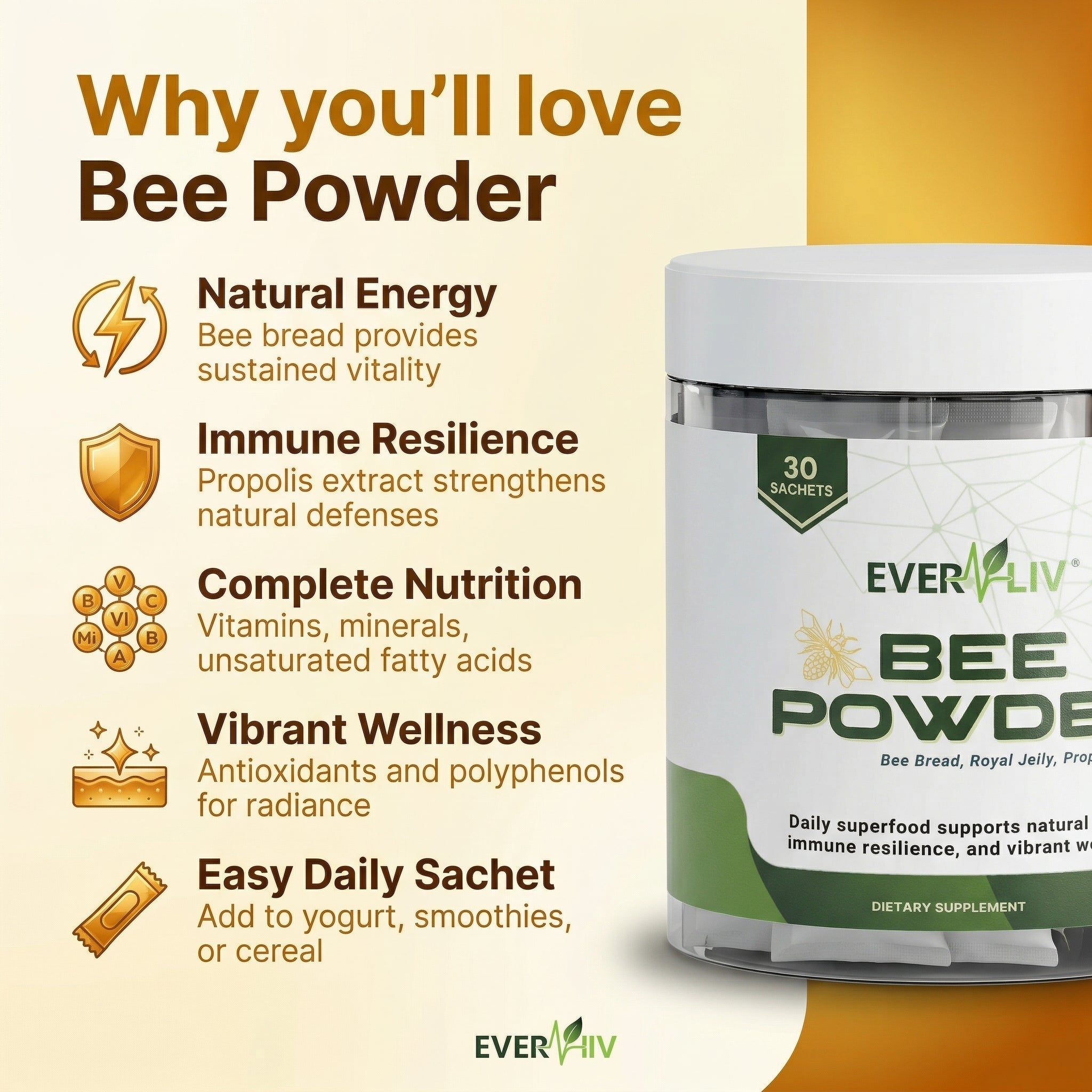 EverLiv Bee Bread Powder - EverLiv LLC
