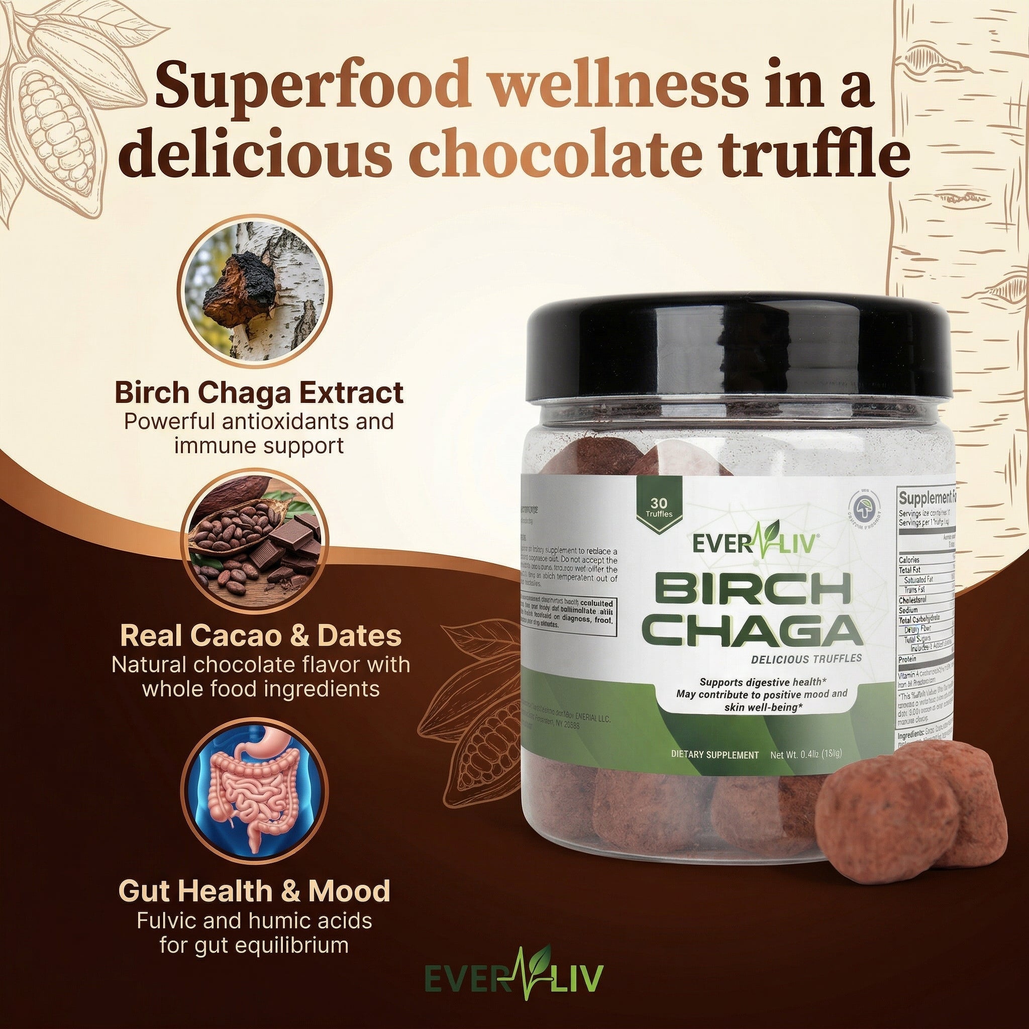 EverLiv Birch Chaga Truffles - EverLiv LLC