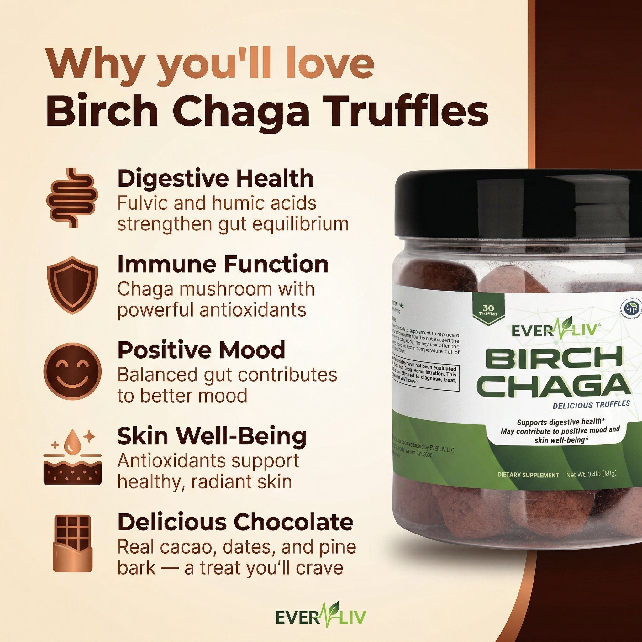 EverLiv Birch Chaga Truffles - EverLiv LLC