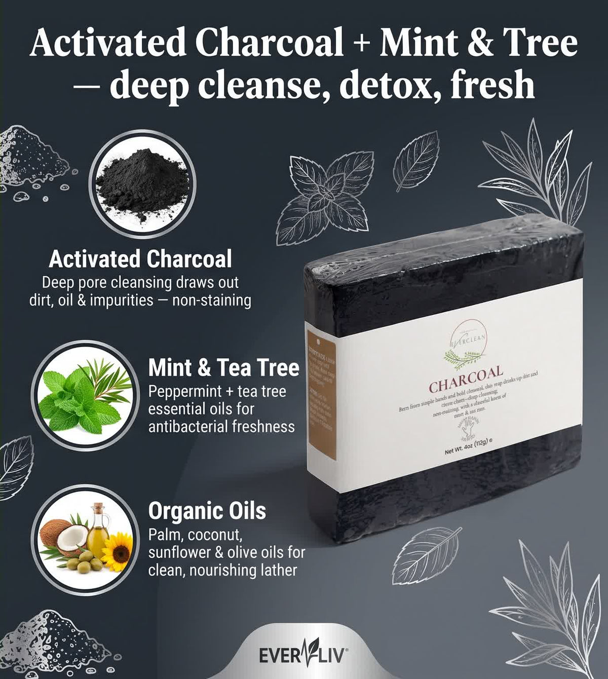 EverLiv Charcoal Soap - EverLiv LLC
