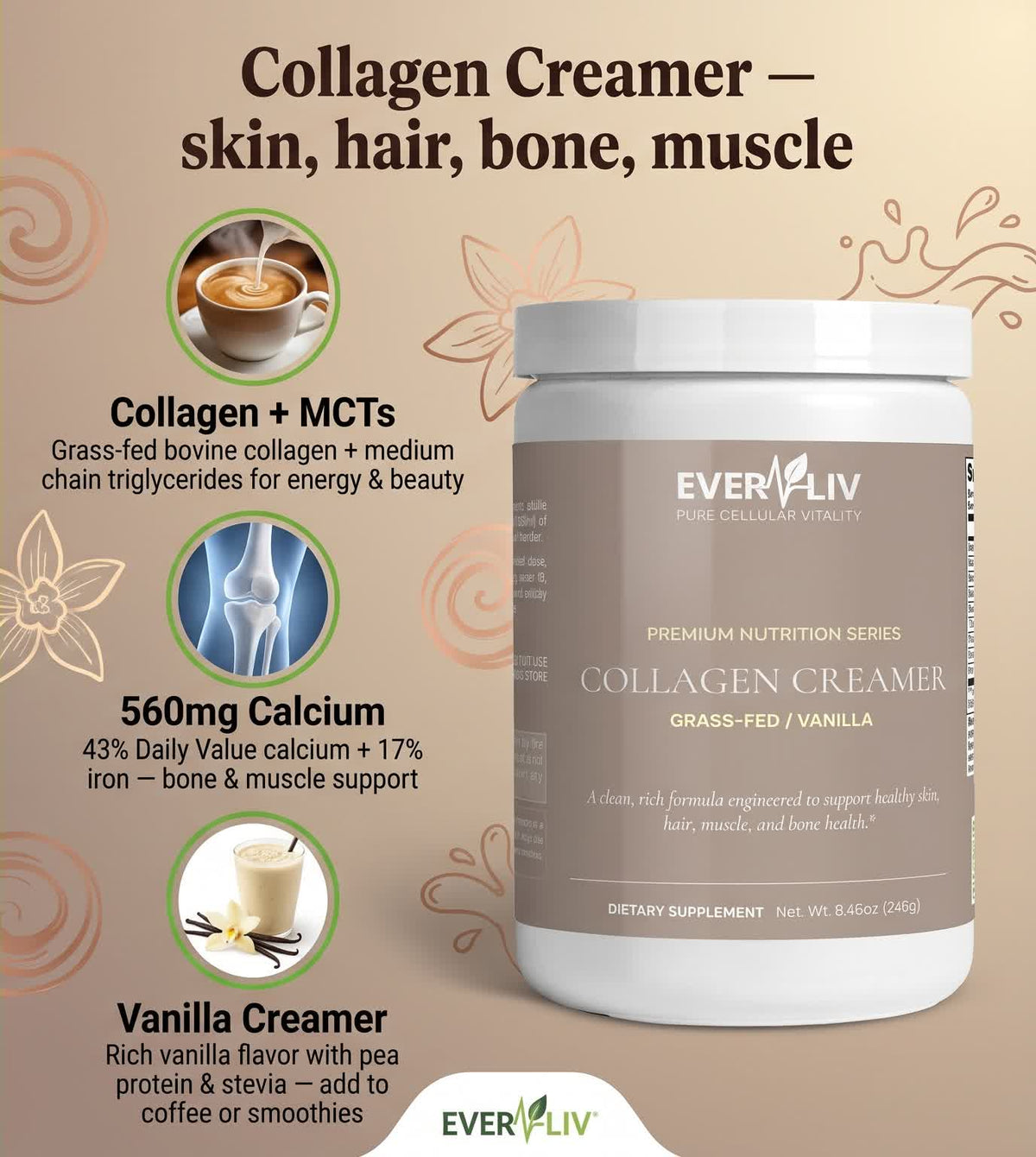 EverLiv - Collagen Creamer (Vanilla) - EverLiv LLC