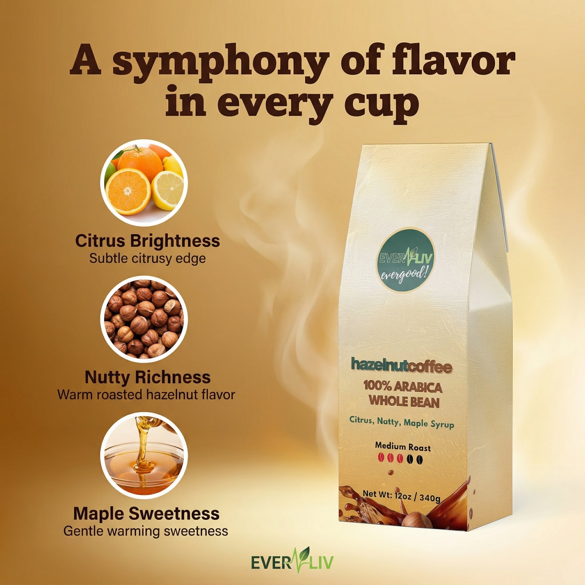 EverLiv Hazelnut Coffee (Medium Roast) - EverLiv LLC