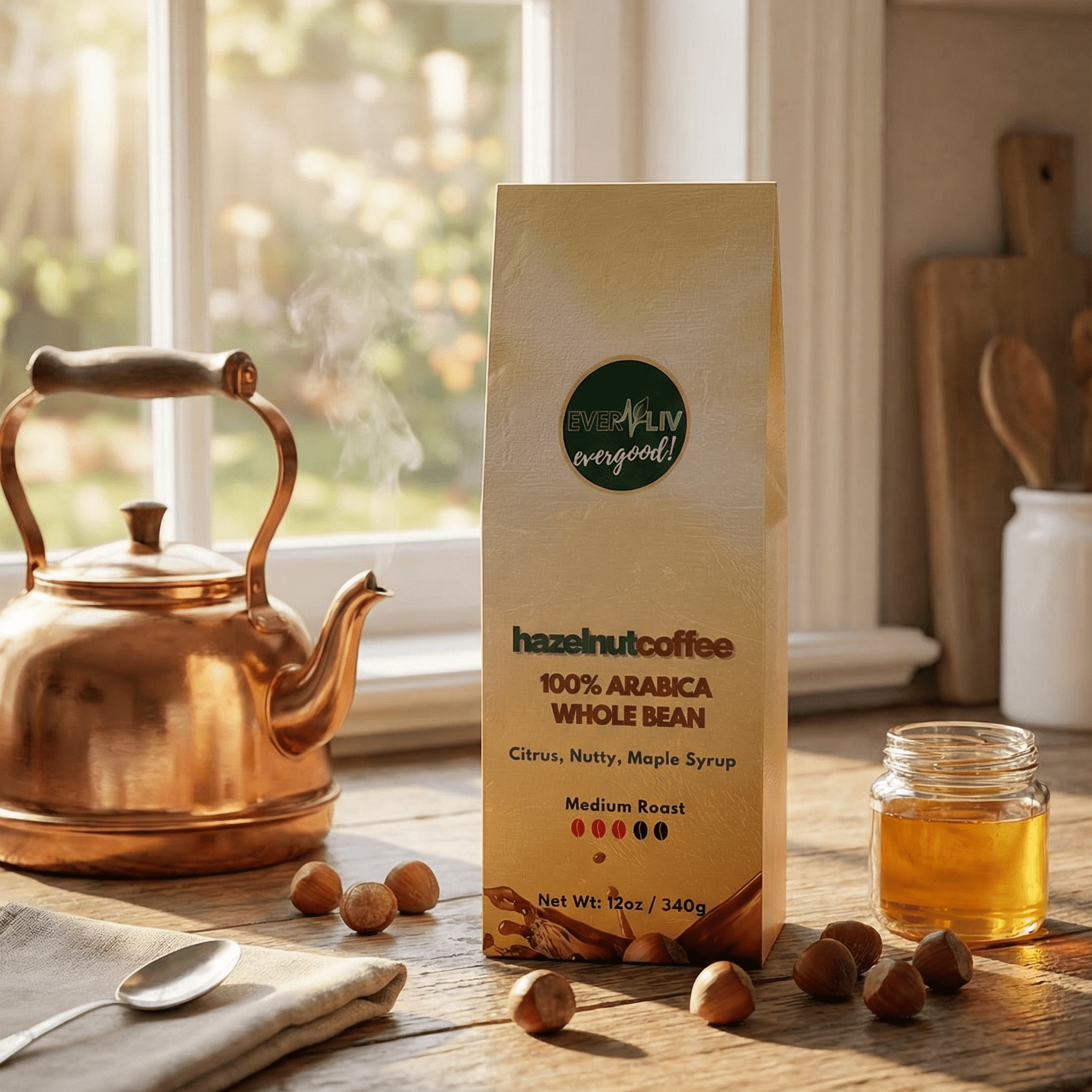 EverLiv Hazelnut Coffee (Medium Roast) - EverLiv LLC