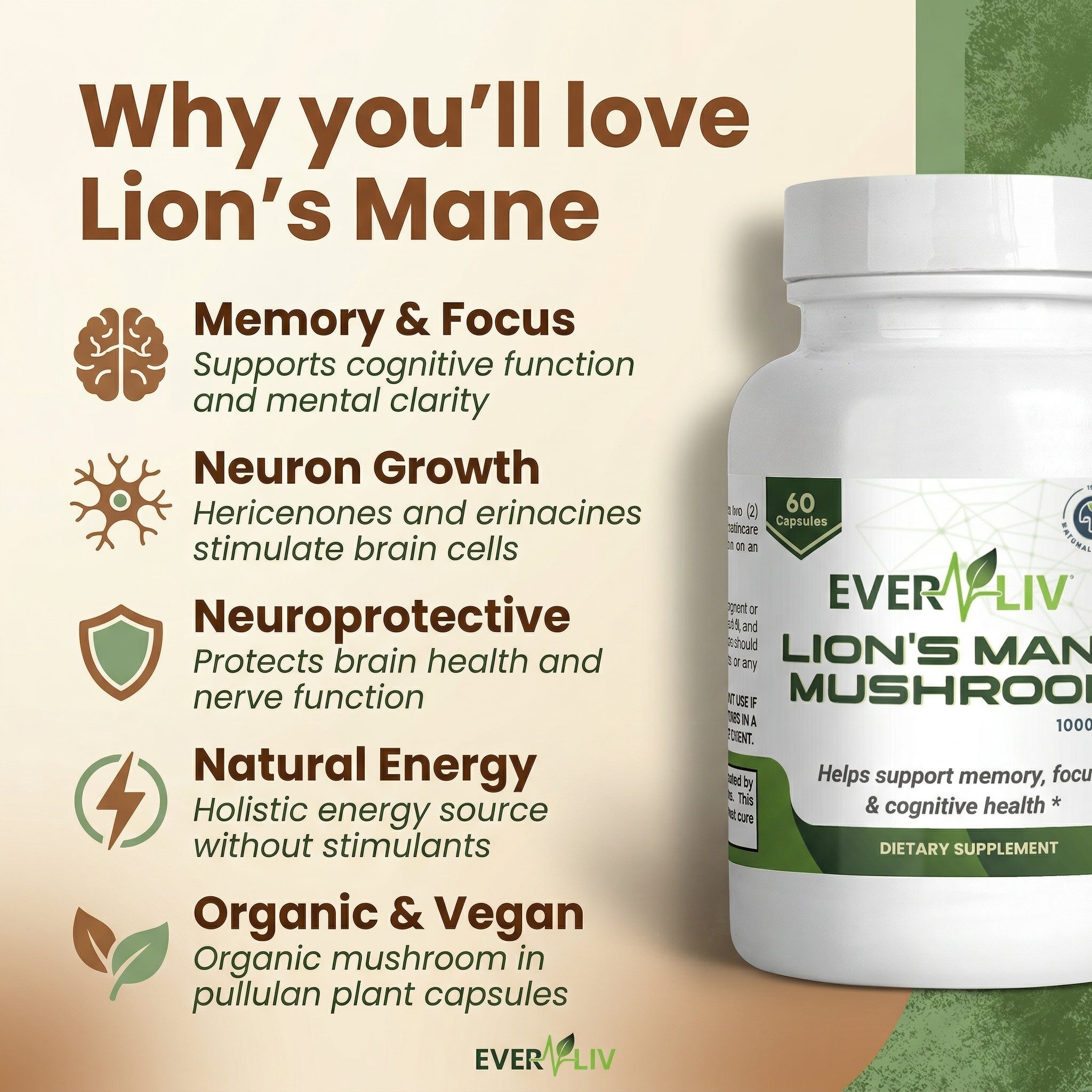EverLiv Lion's Mane Mushroom - EverLiv LLC