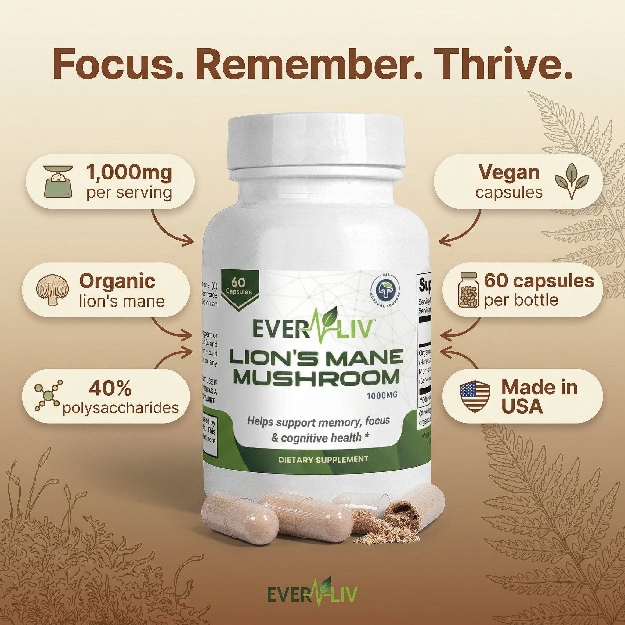 EverLiv Lion's Mane Mushroom - EverLiv LLC