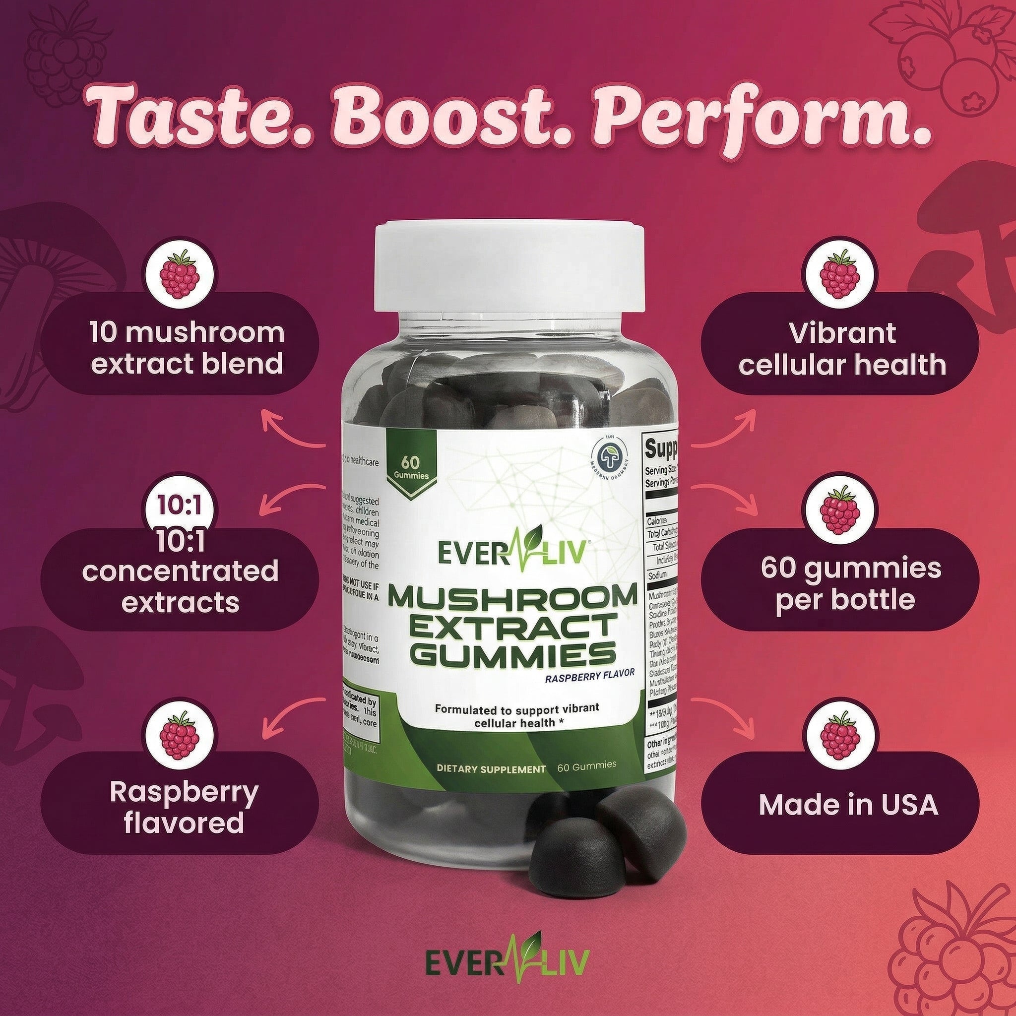 EverLiv - Mushroom Extract Gummies - EverLiv LLC