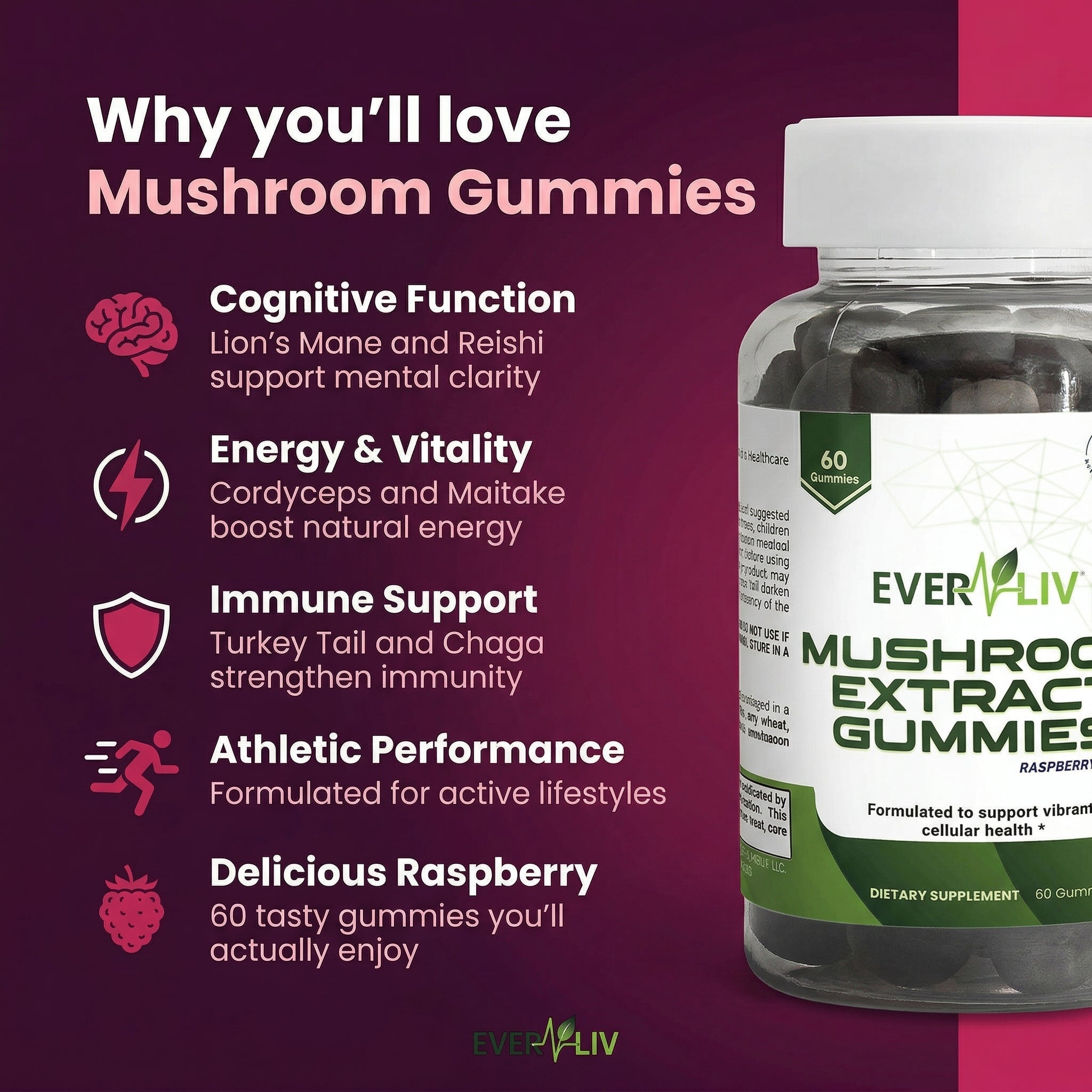 EverLiv - Mushroom Extract Gummies - EverLiv LLC