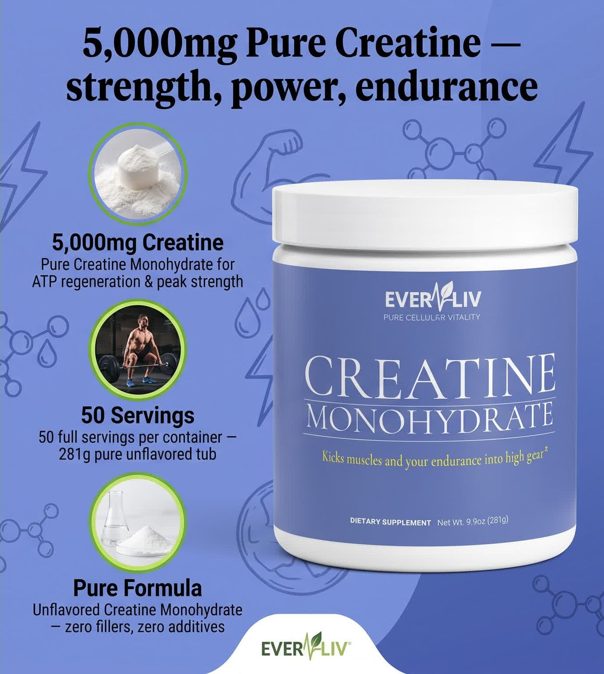 EverLiv - Pure Creatine Monohydrate - EverLiv LLC