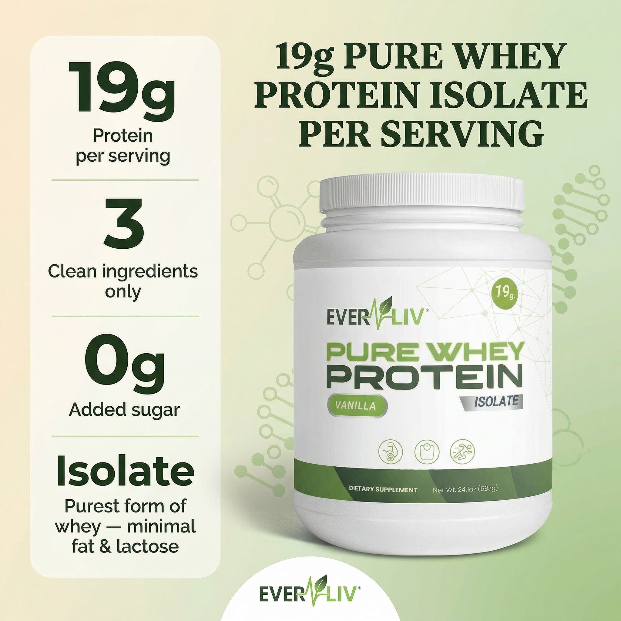 EverLiv Pure Whey Protein Isolate (Vanilla) - EverLiv LLC